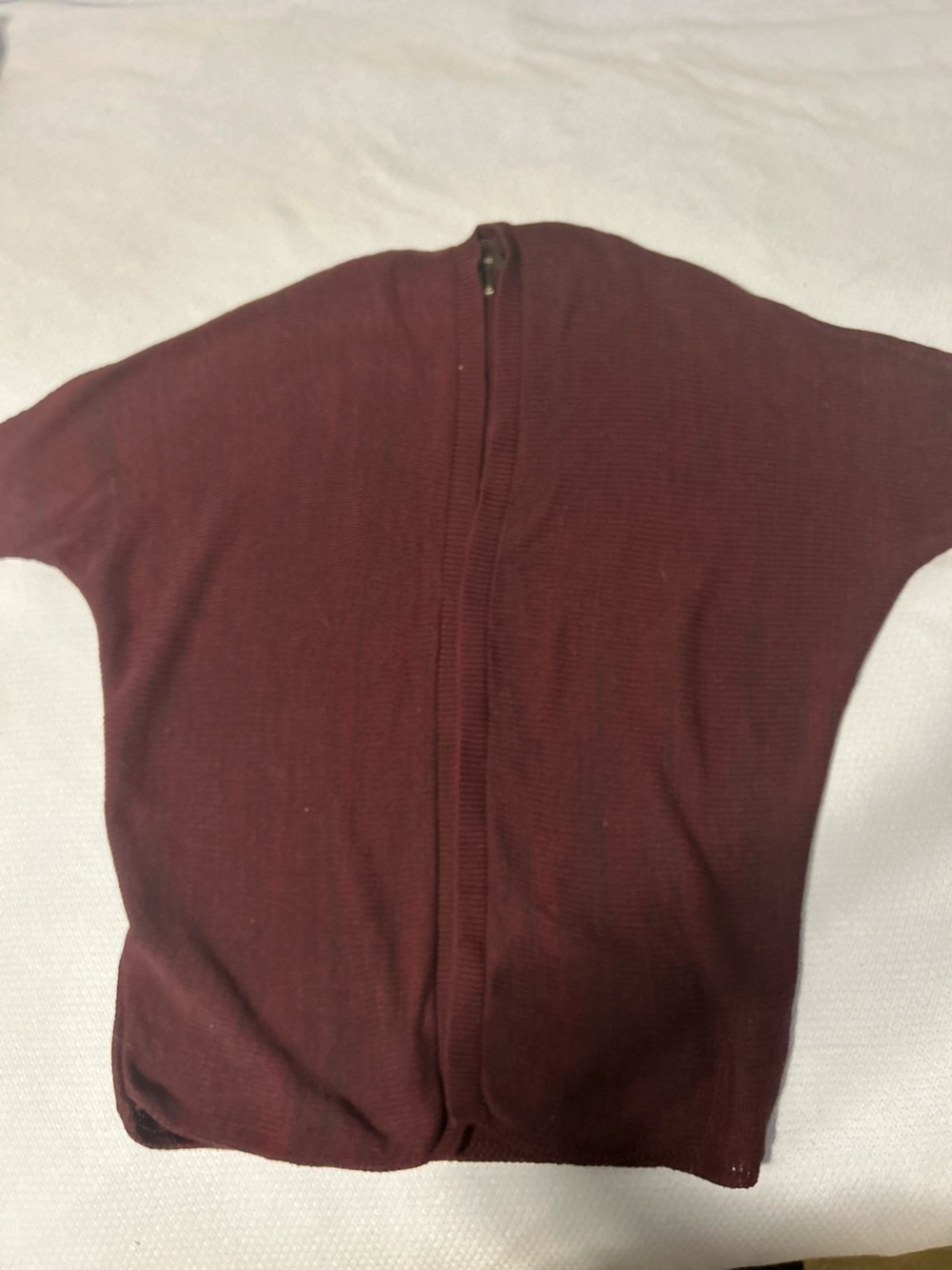 Women's Maroon Cardigan Short Sleeve M